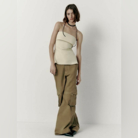Zara | NWOT High-waist Full-length Cargo Pants - Picture 8 of 12